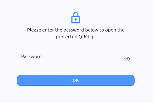 password protected qrclip