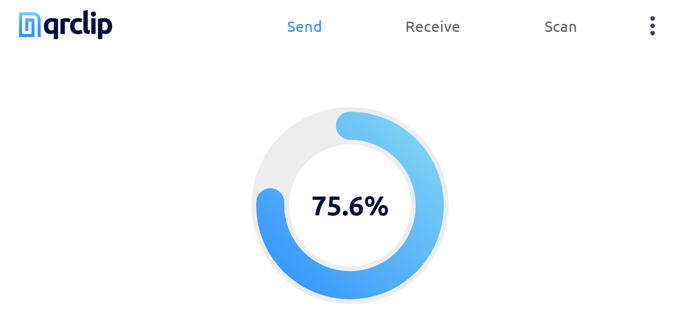 qrclip uploading progress