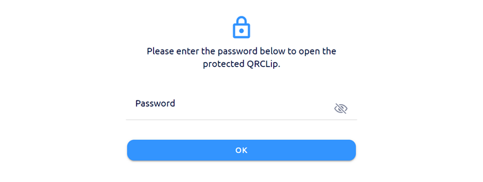 enter the password to open qrclip