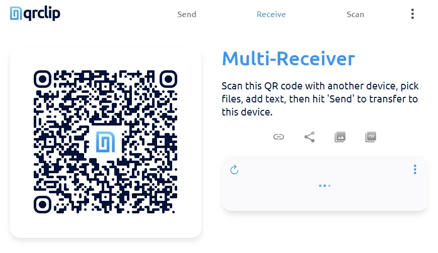 scan with a qr code scanner to make a qr code file transfer