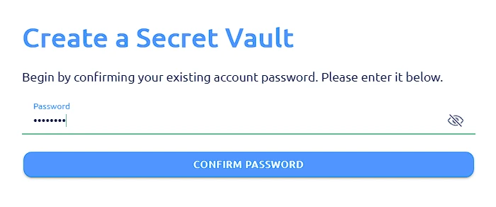 secret vault input account password