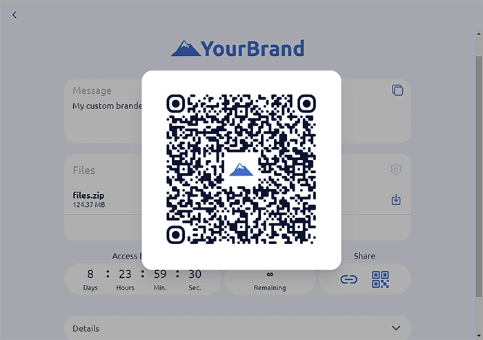 custom branded qrclip qr code