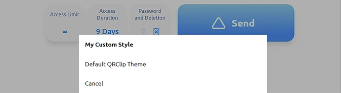qrclip send custom style